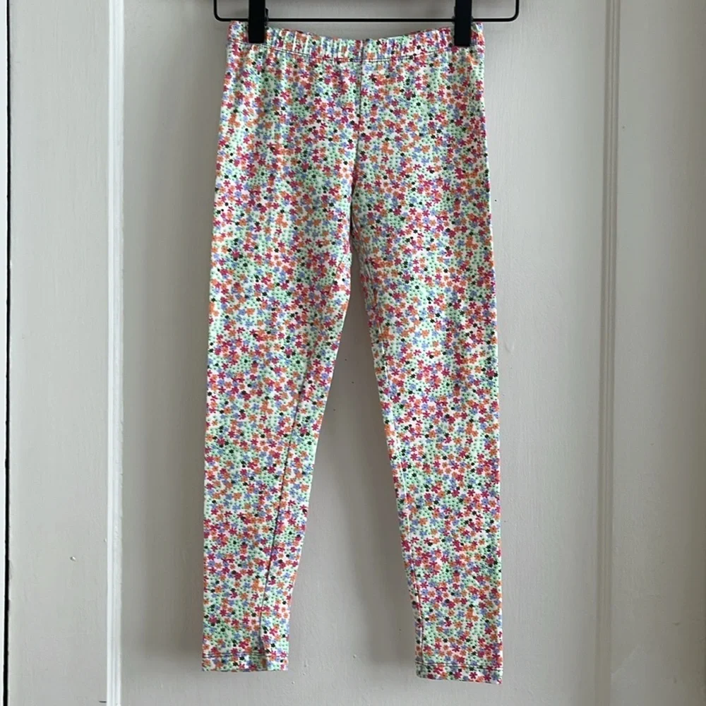 Size 7 Girls 3 pc. Summer Cotton Play Dress and Leggings Stretch Pants Set